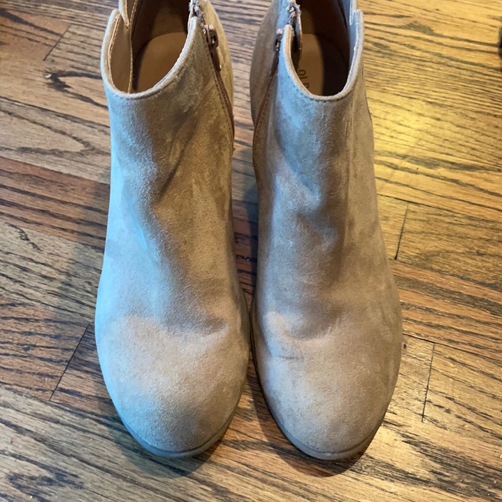 Cream suede booties. Good used condition